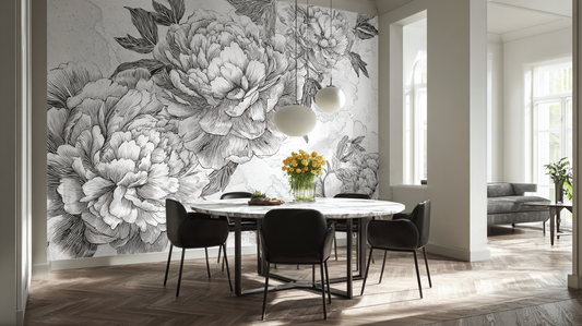 Black and White Wall Murals for Modern Spaces