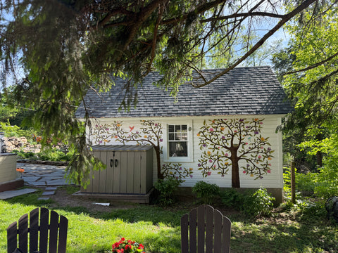 Folk Trees & Birds — Outdoor Mural