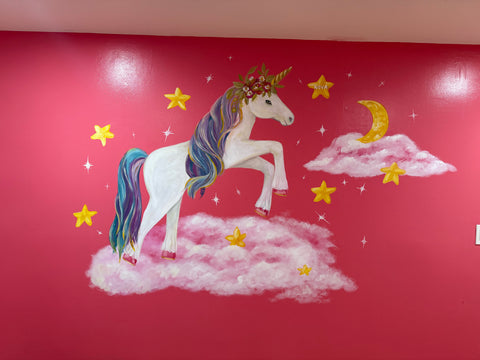 “Nova’s Unicorn Sky” — Hand-Painted Kids’ Mural (Long Island, NY)