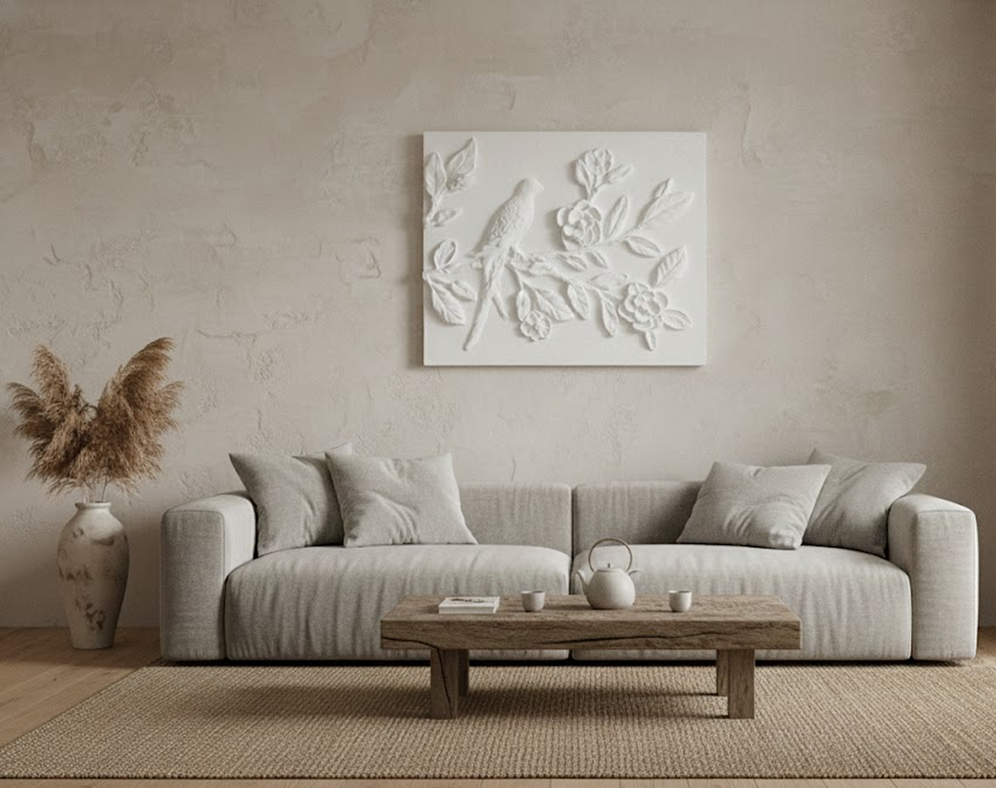 “The Garden” — Plaster Relief Wall Panel